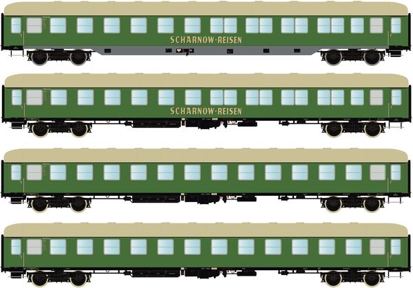 Kato HobbyTrain Lemke H22202 - 4pc. Passenger Car Set 1 SCHARNOW of the DB